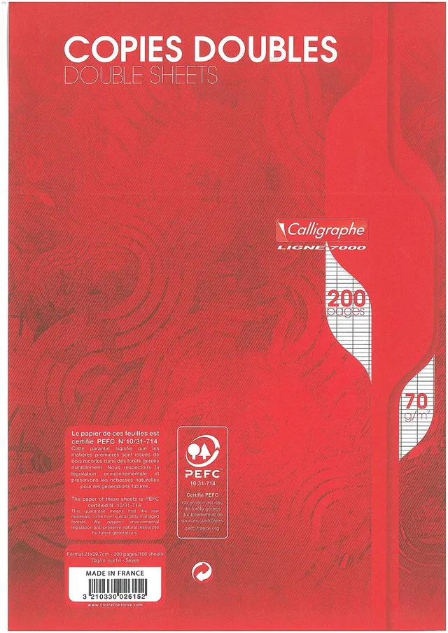 calligraphe-7000-2615-copies-doubles-a4-grands-carreaux-200-pages image 1