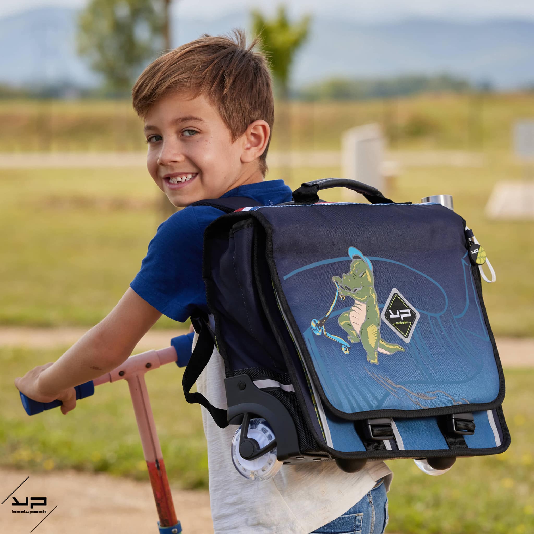 bodypack-primaire-cartable-41-cm-roulettes-dino-gris-gar-on image 2