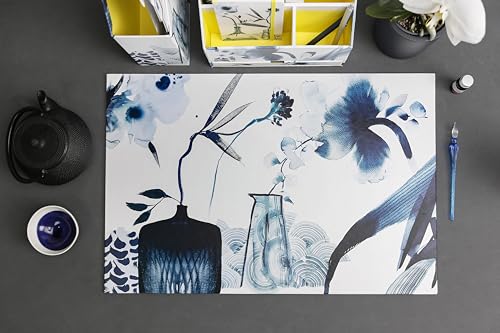 clairefontaine-inkebana-115939c-sous-main-bureau-floral-bleu-60x40 image 8