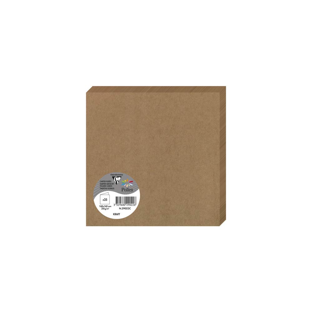 clairefontaine-pollen-29022c-cartes-doubles-kraft-16x16-25-pcs image 1