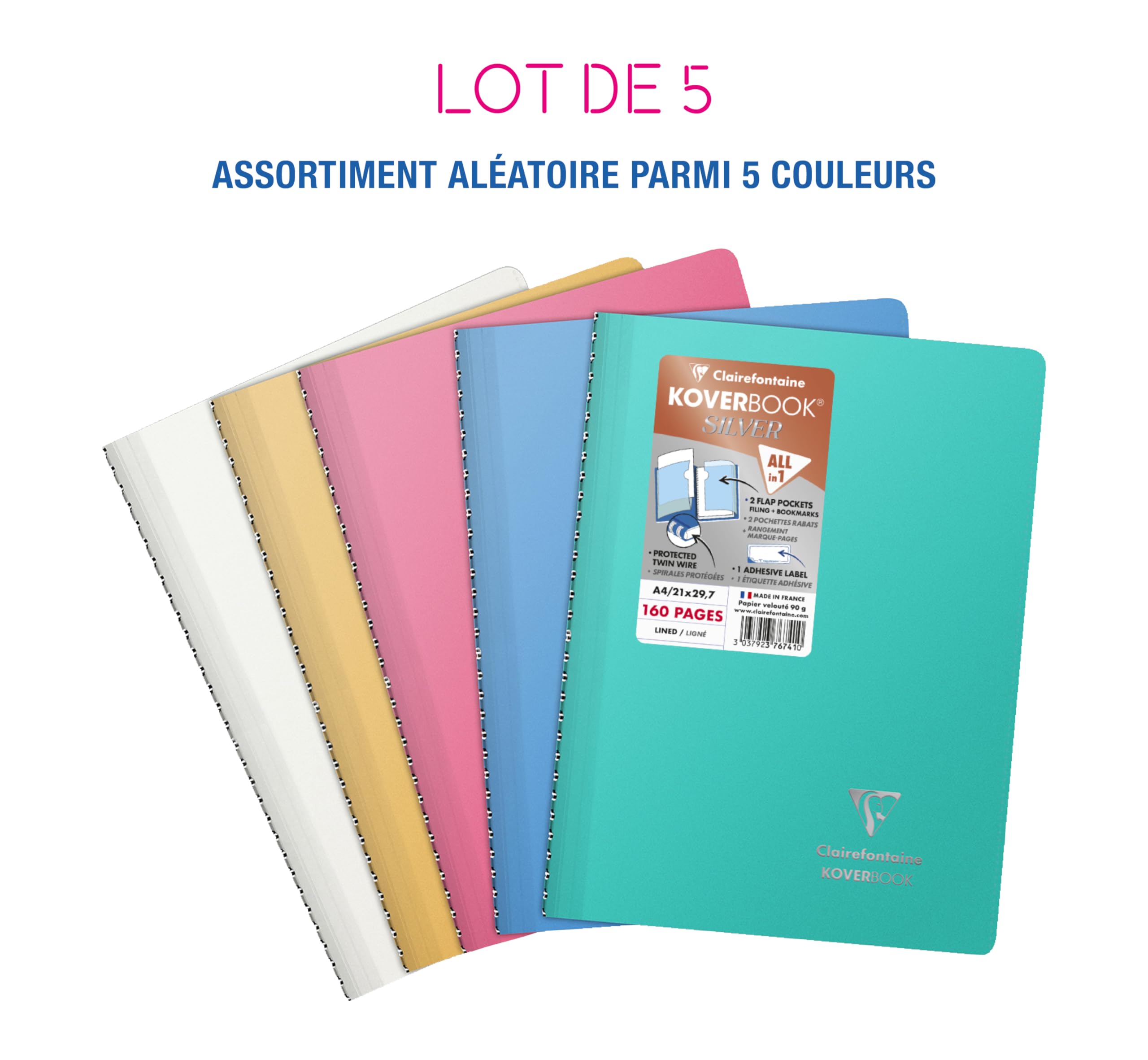 clairefontaine-376741c-koverbook-silver-cahier-a4-lot-de-5 image 2