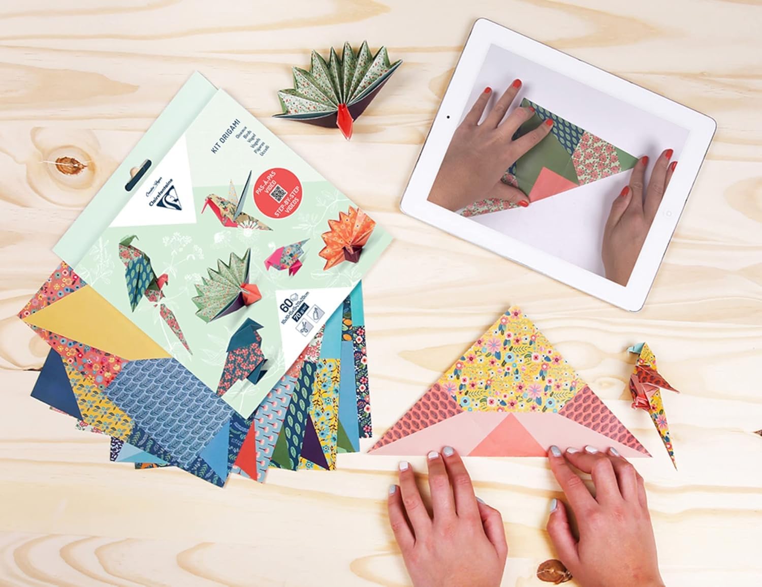 clairefontaine-tulip-95382c-kit-origami-oiseaux-60-feuilles-70g image 2