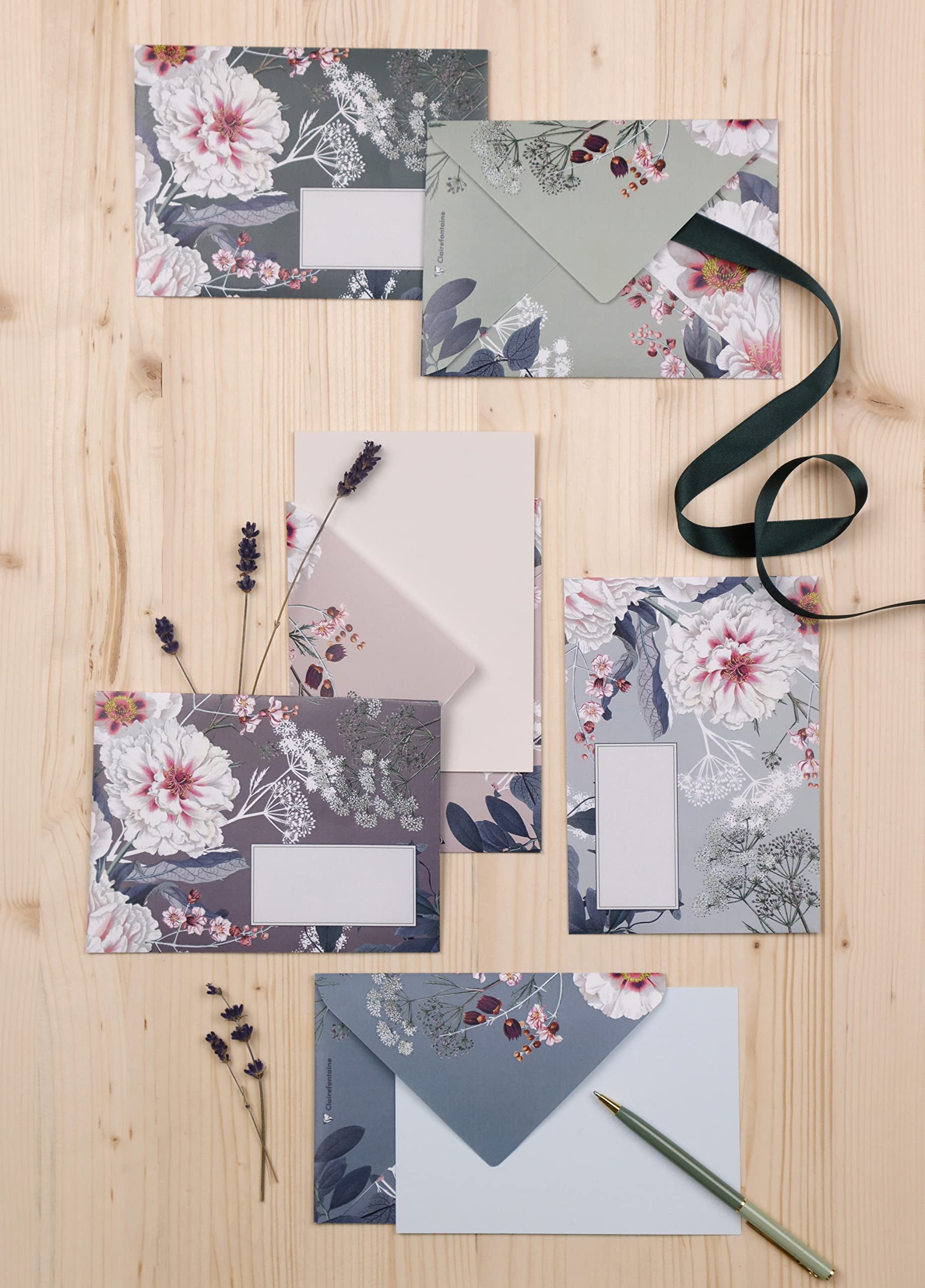 clairefontaine-pollen-20-enveloppes-c6-rose-clair-botanic-garden-120g image 4