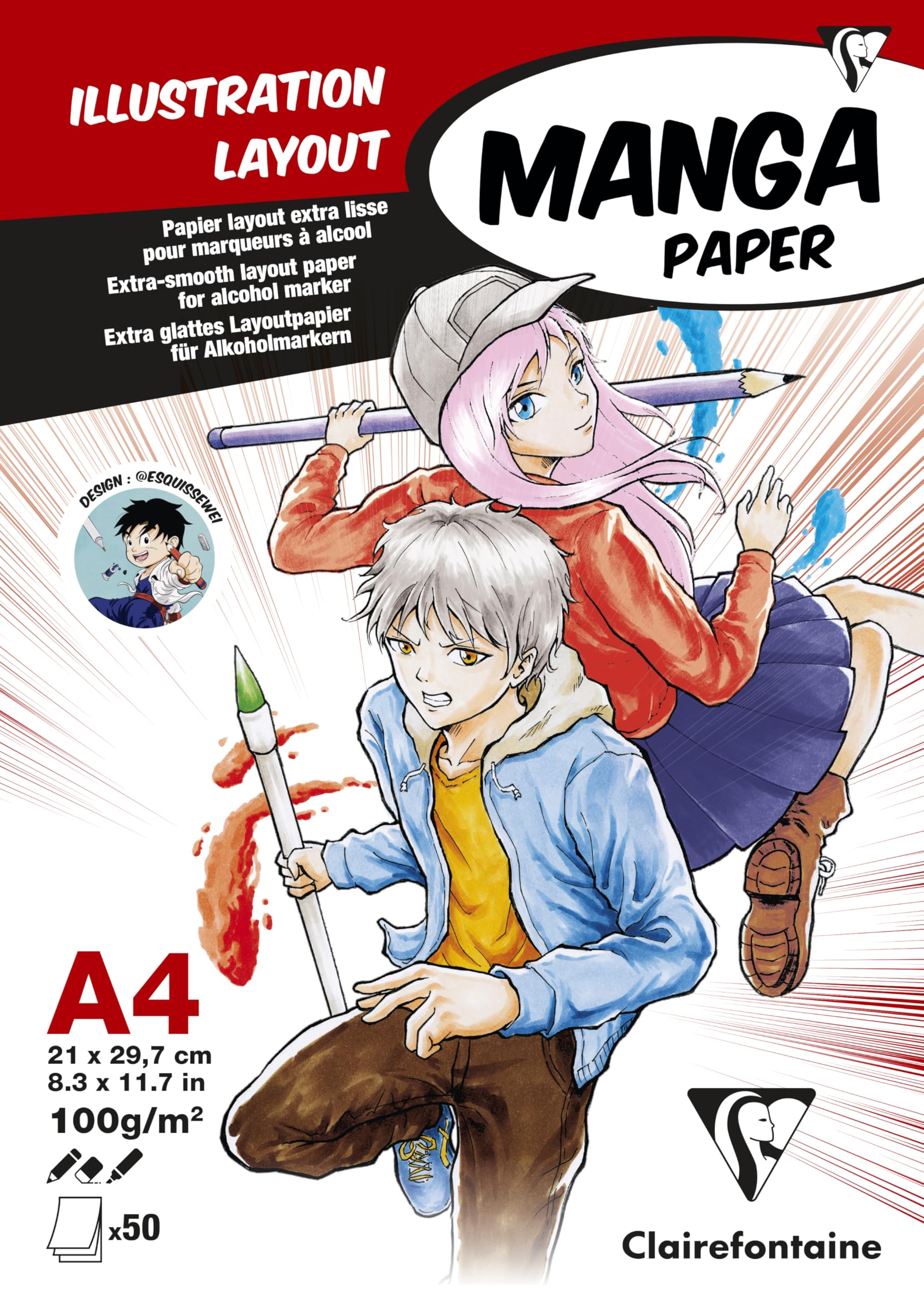 clairefontaine-94041c-bloc-manga-illustration-a5-50-feuilles-100g image 4
