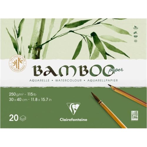 clairefontaine-painton-bloc-papier-aquarelle-bamboo-250g-40x30-lot-de-2 image 1