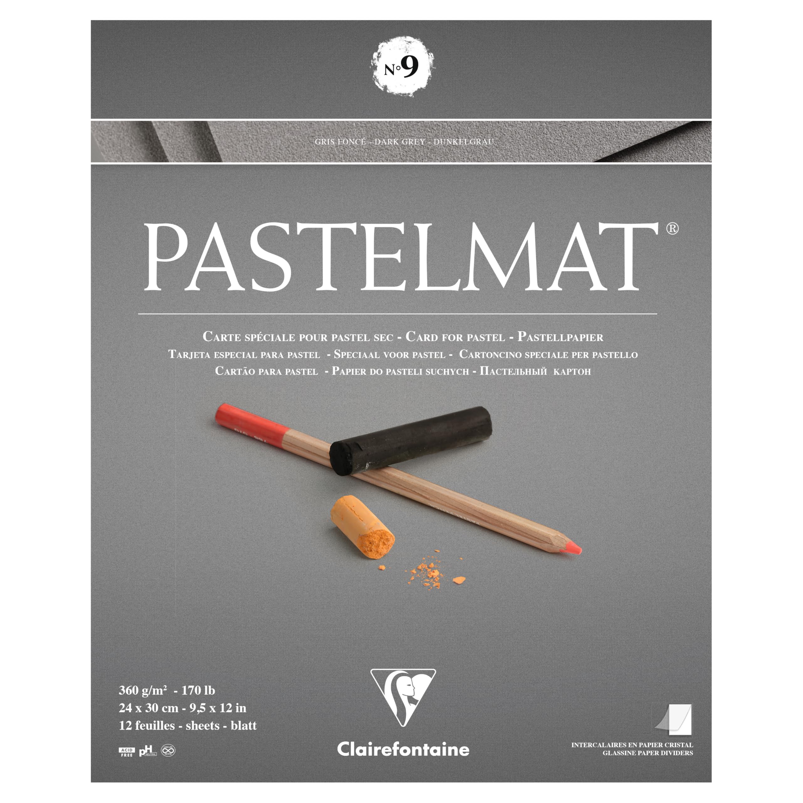 clairefontaine-pastelmat-n-9-bloc-pastel-24x30cm-12-feuilles image 1