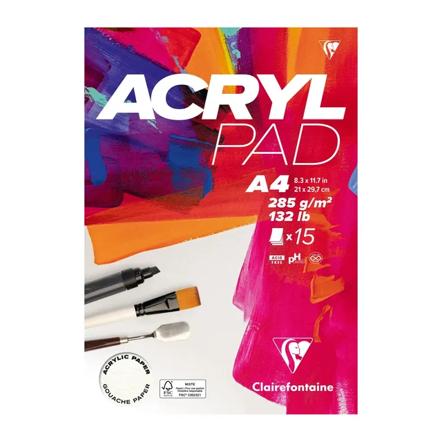 clairefontaine-1951-96511c-bloc-acrylique-a4-15-feuilles-285g image 1