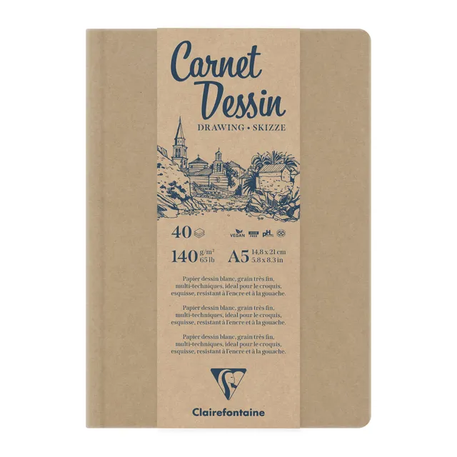 clairefontaine-painton-carnet-dessin-cousu-a5-140g-kraft image 1