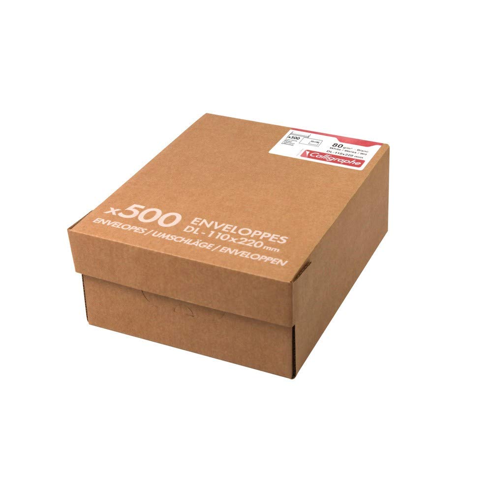 calligraphe-enveloppes-fen-tre-blanches-11x22-cm-80g-x500 image 2