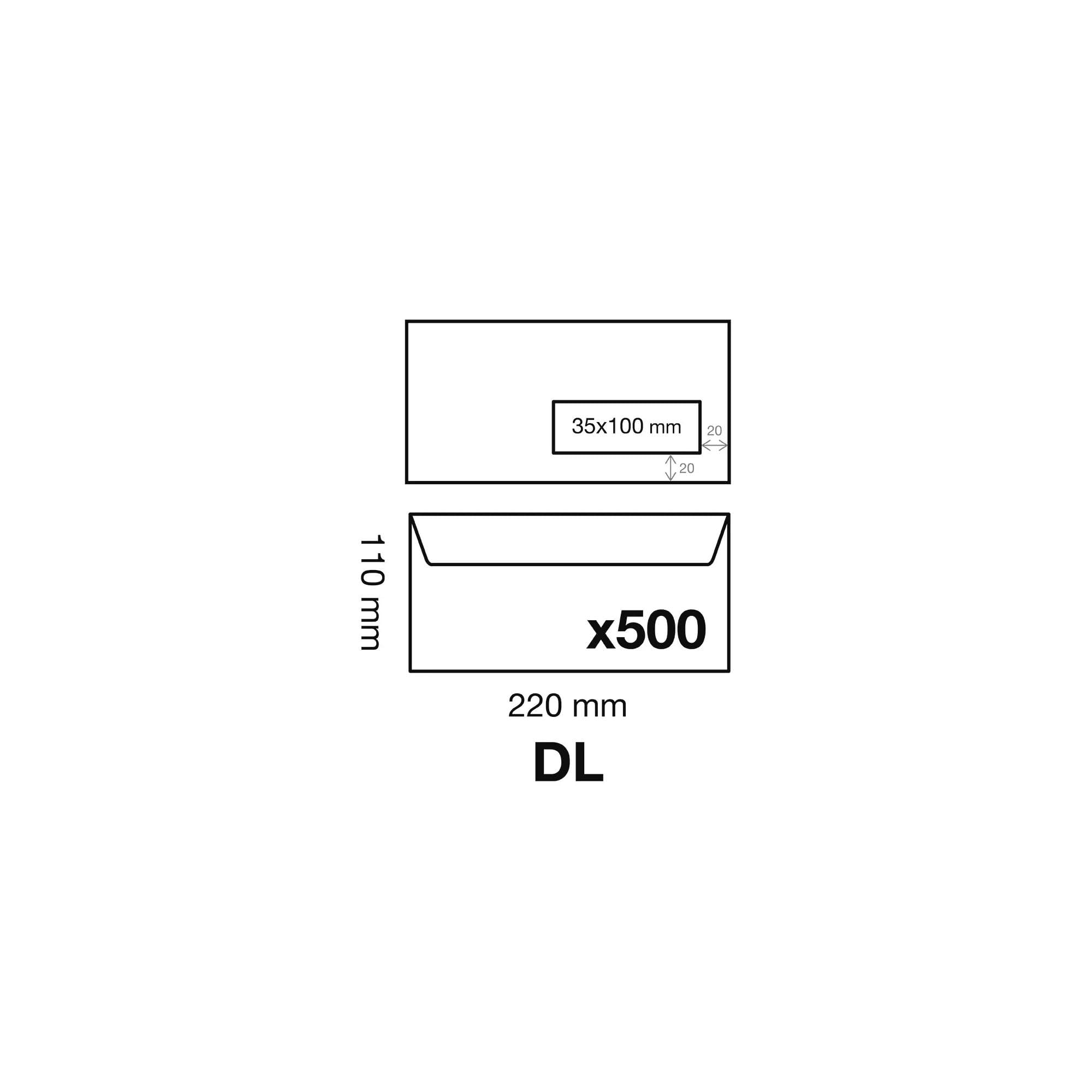 clairefontaine-triomphe-enveloppes-fen-tre-35x100-dl-90g-x500 image 2