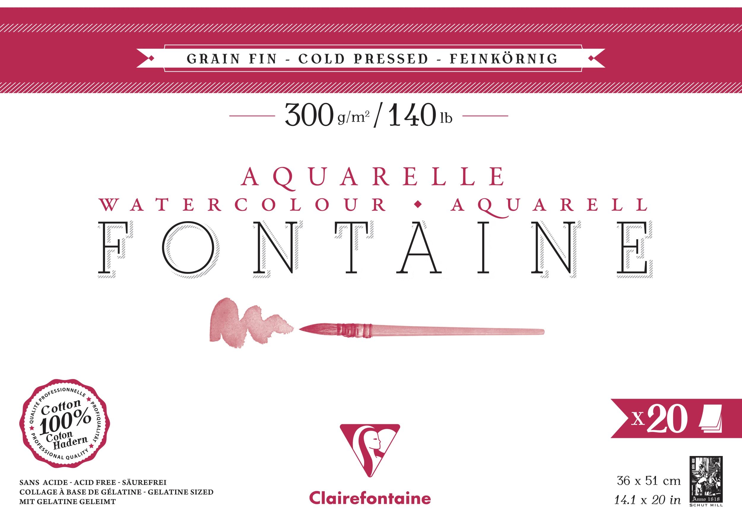 clairefontaine-fontaine-bloc-aquarelle-18x24-100-coton-25-feuilles image 4