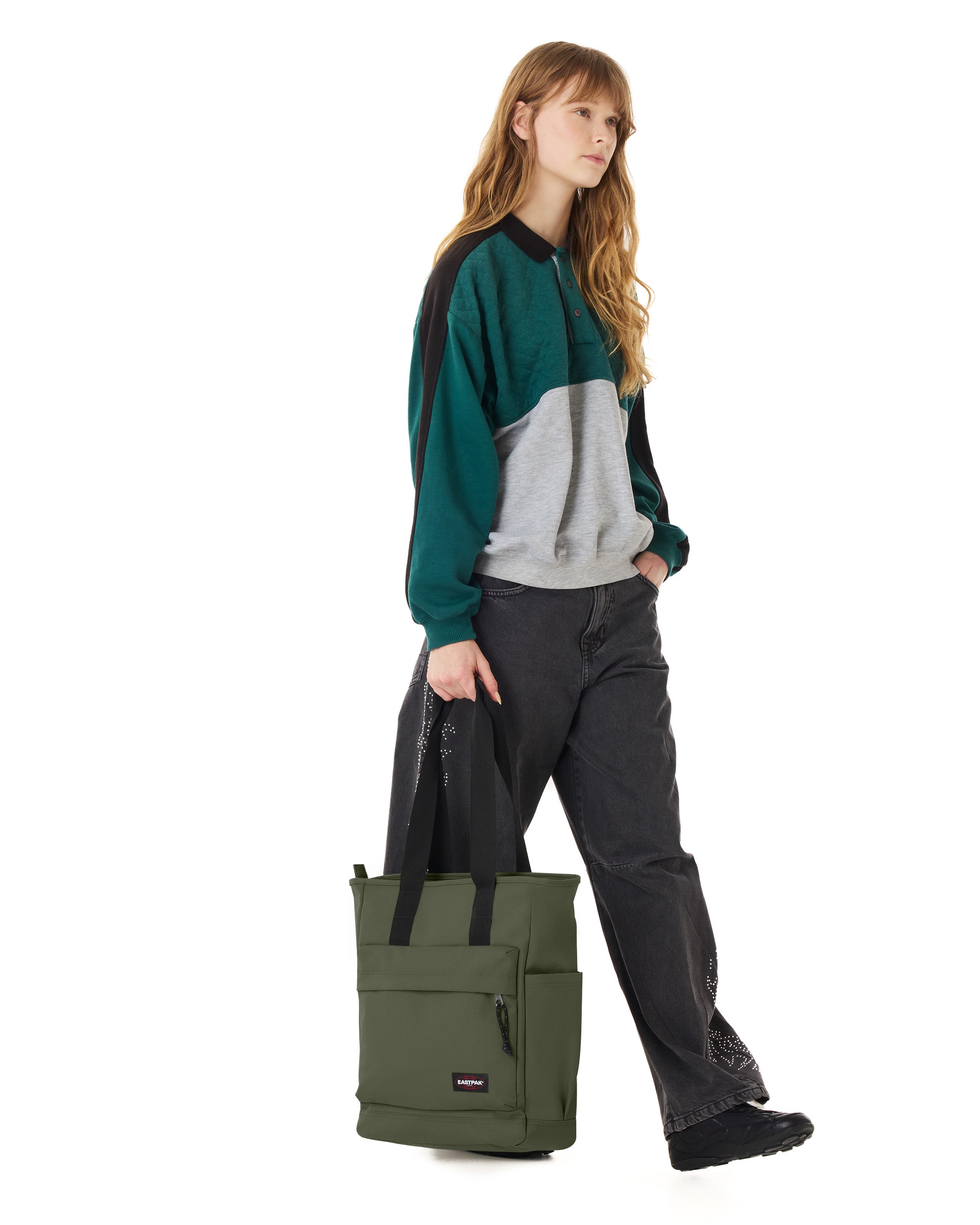 eastpak-tote-pocket-tote-bag-dark-khaki-moyen-16-pouces image 6