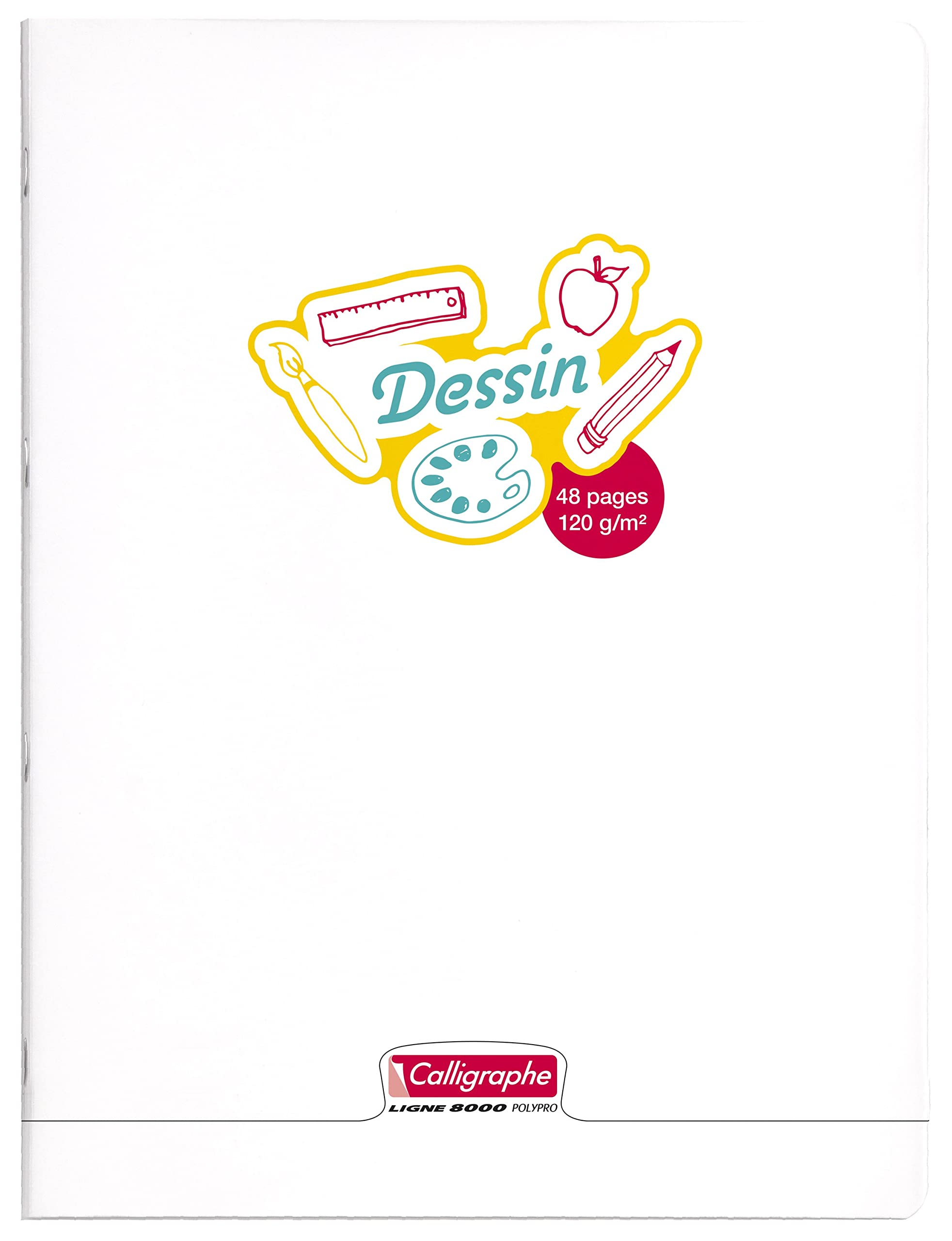 calligraphe-cahier-dessin-24x32-48p-pages-blanches-polypro image 1