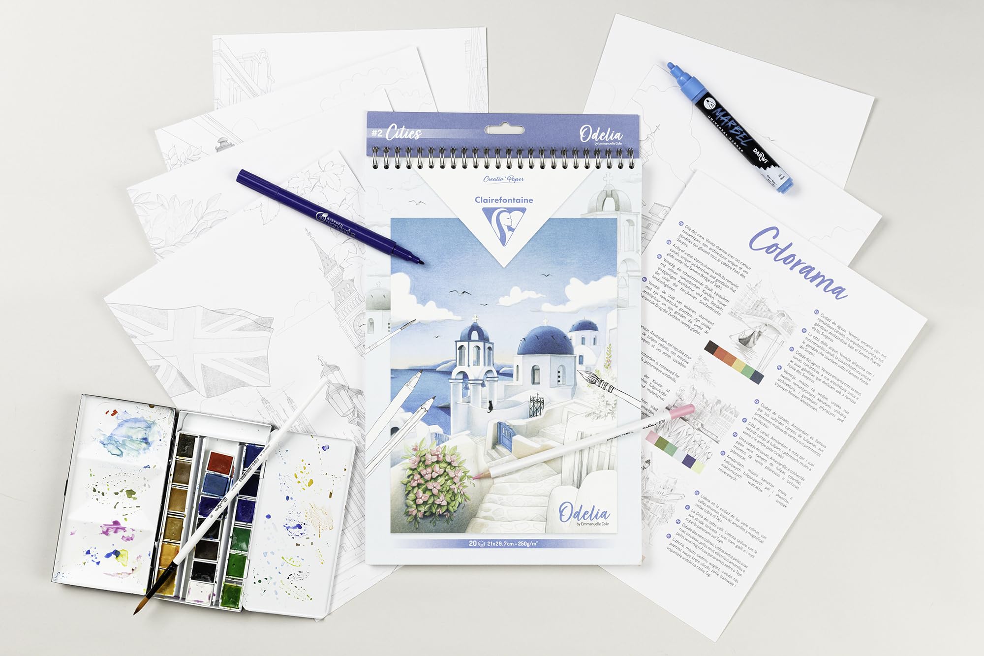 clairefontaine-painton-bloc-coloriage-villes-a4-20-feuilles-250g image 3