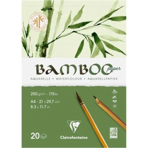 clairefontaine-painton-bloc-papier-aquarelle-bamboo-250g-a4-lot-4 image 1