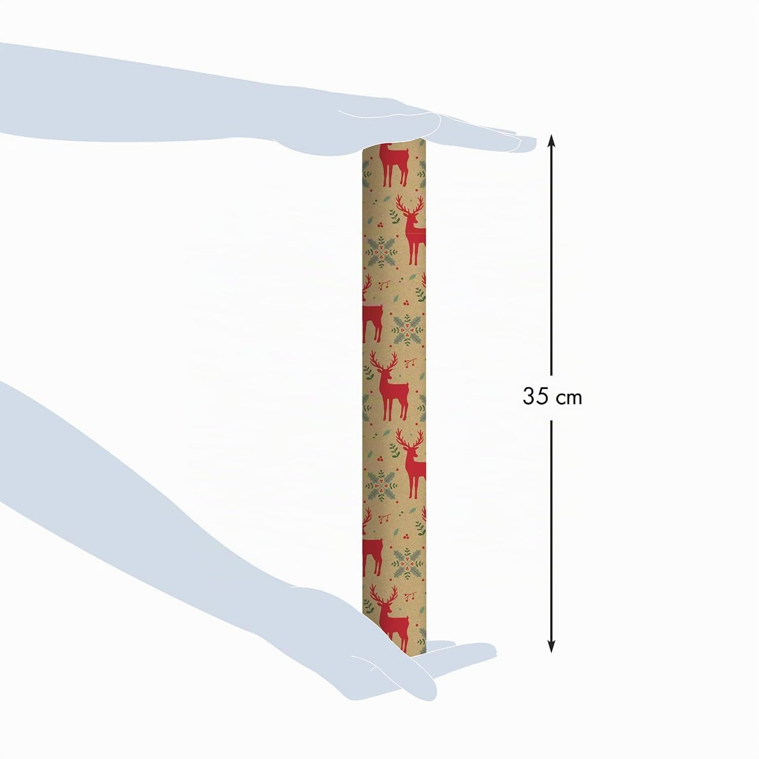 clairefontaine-223884c-rouleau-papier-cadeau-kraft-rennes-rouges-5m image 3