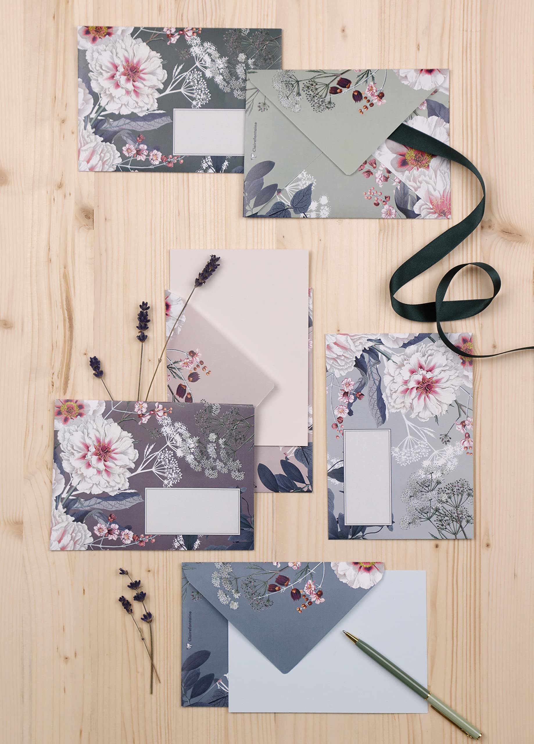 clairefontaine-pollen-20-enveloppes-c6-rose-clair-botanic-garden-120g image 3