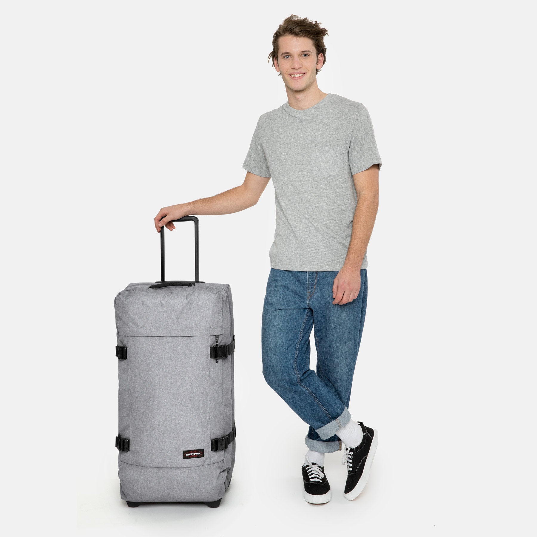 eastpak-tranverz-l-valise-souple-sunday-grey-79-cm-cadenas-tsa image 4