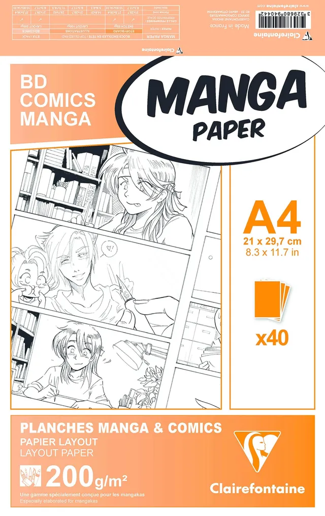 clairefontaine-painton-94044c-papier-manga-a4-uni-200g-x40 image 1