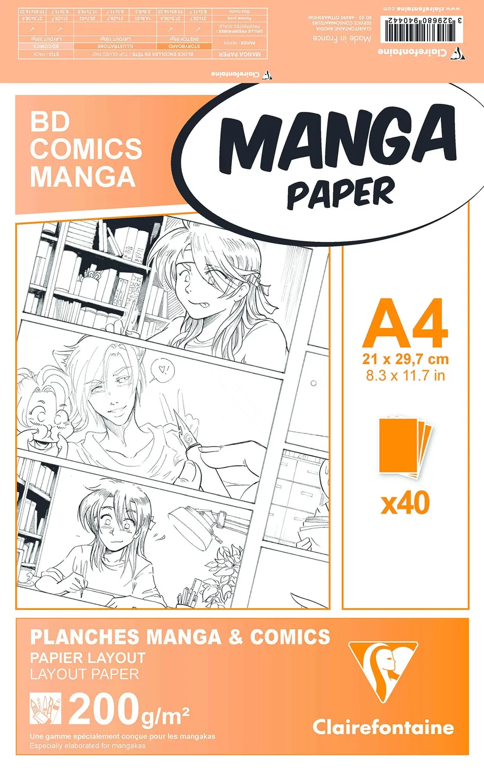 clairefontaine-painton-94044c-papier-manga-a4-uni-200g-x40 image 1