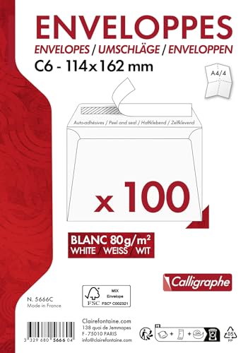 clairefontaine-calligraphe-5666c-enveloppes-c6-blanches-x100 image 6