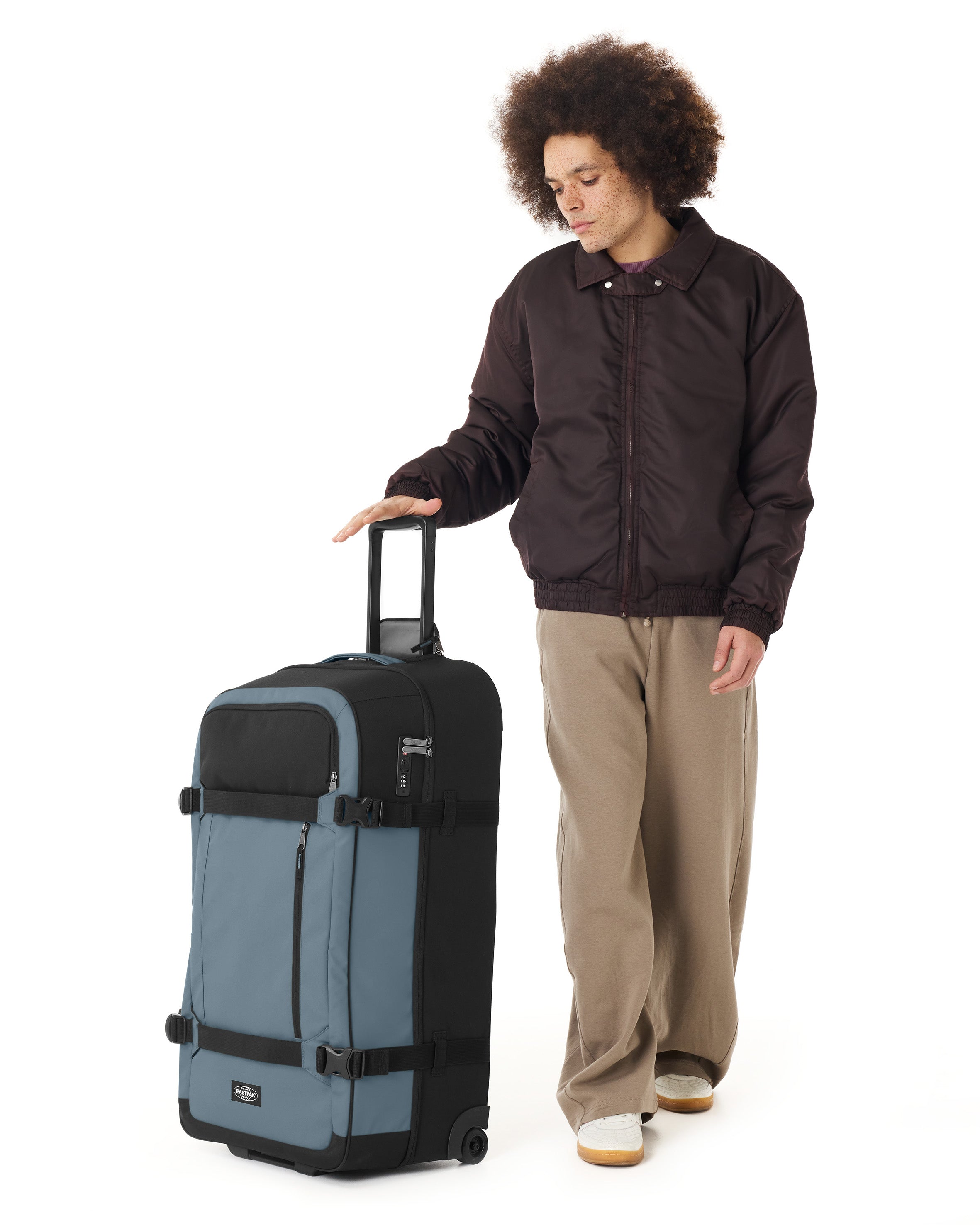 eastpak-transit-r-pro-l-valise-blue-pro-coated-2-roues-tsa image 4
