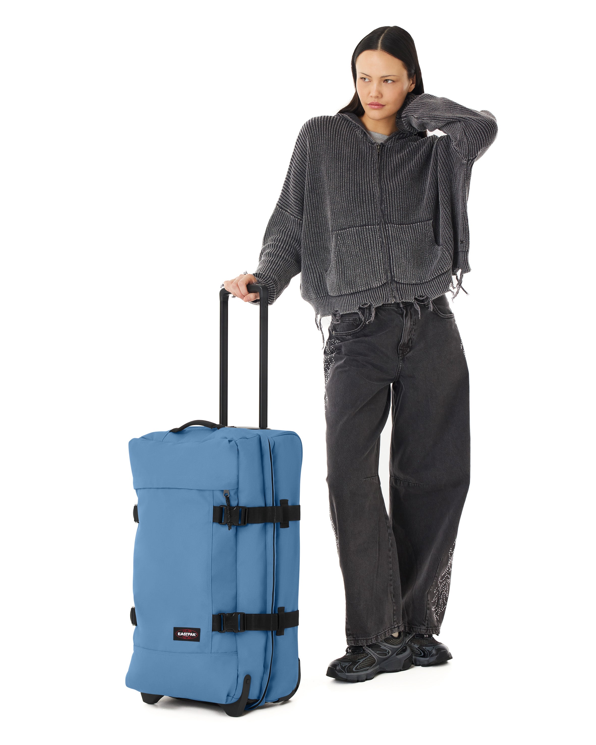 eastpak-tranverz-m-valise-aviator-blue-moyen-2-roues-tsa image 2