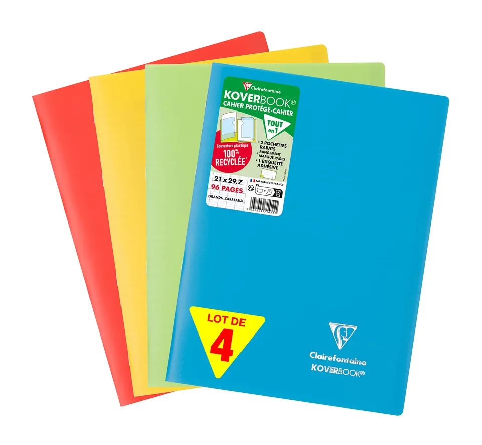 clairefontaine-forever-koverbook-cahier-a4-recycl-lot-de-4 image 1