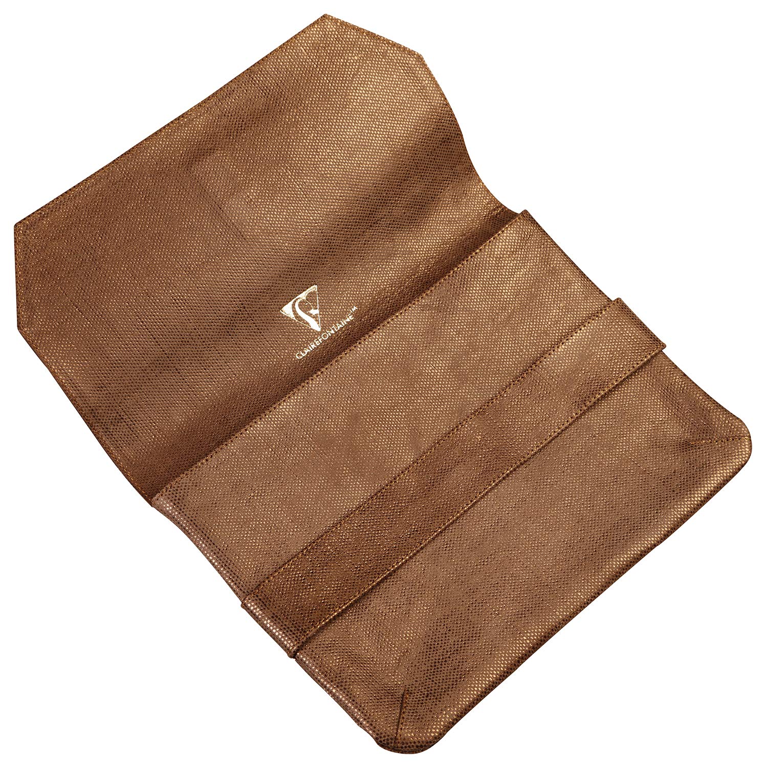 clairefontaine-age-bag-pochette-cuir-bronze-26x18-cm image 2