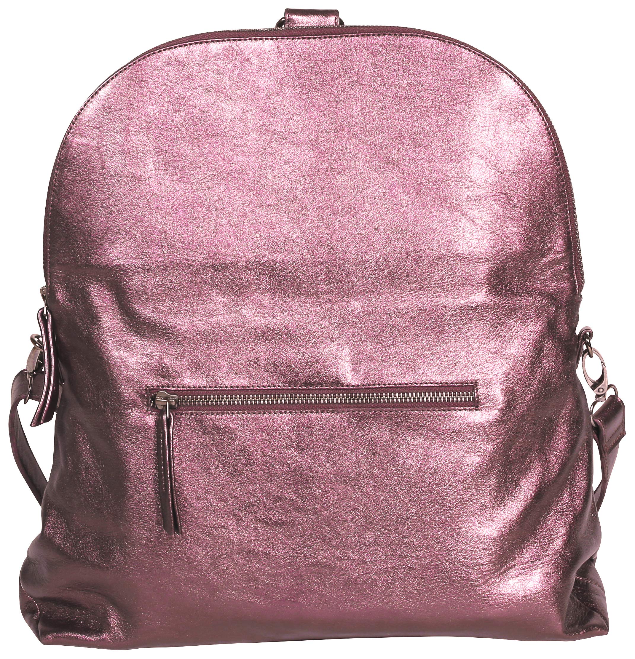 clairefontaine-age-bag-400033c-sac-dos-cuir-cerise-2-en-1 image 5