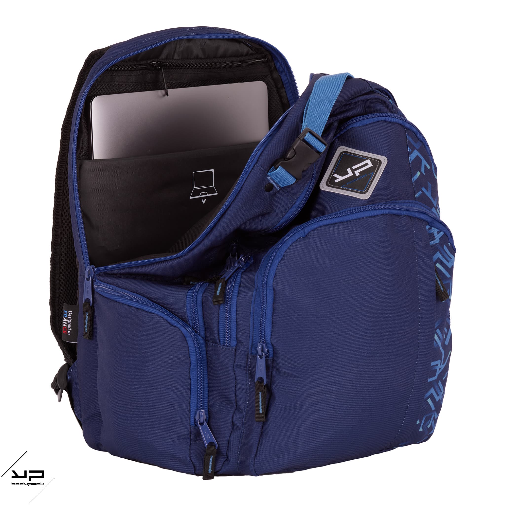 bodypack-college-lycee-sac-a-dos-ordi-usb-typo-bleu-recycle image 4