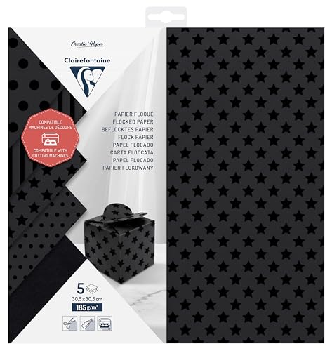 clairefontaine-95734c-papier-velours-noir-floqu-30-5x30-5-lot-de-5 image 4