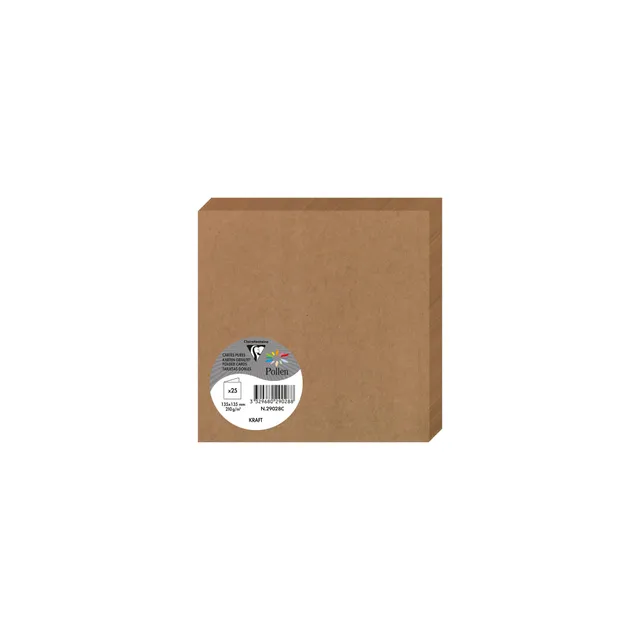 clairefontaine-pollen-29028c-cartes-doubles-carr-es-kraft-25-pcs image 1