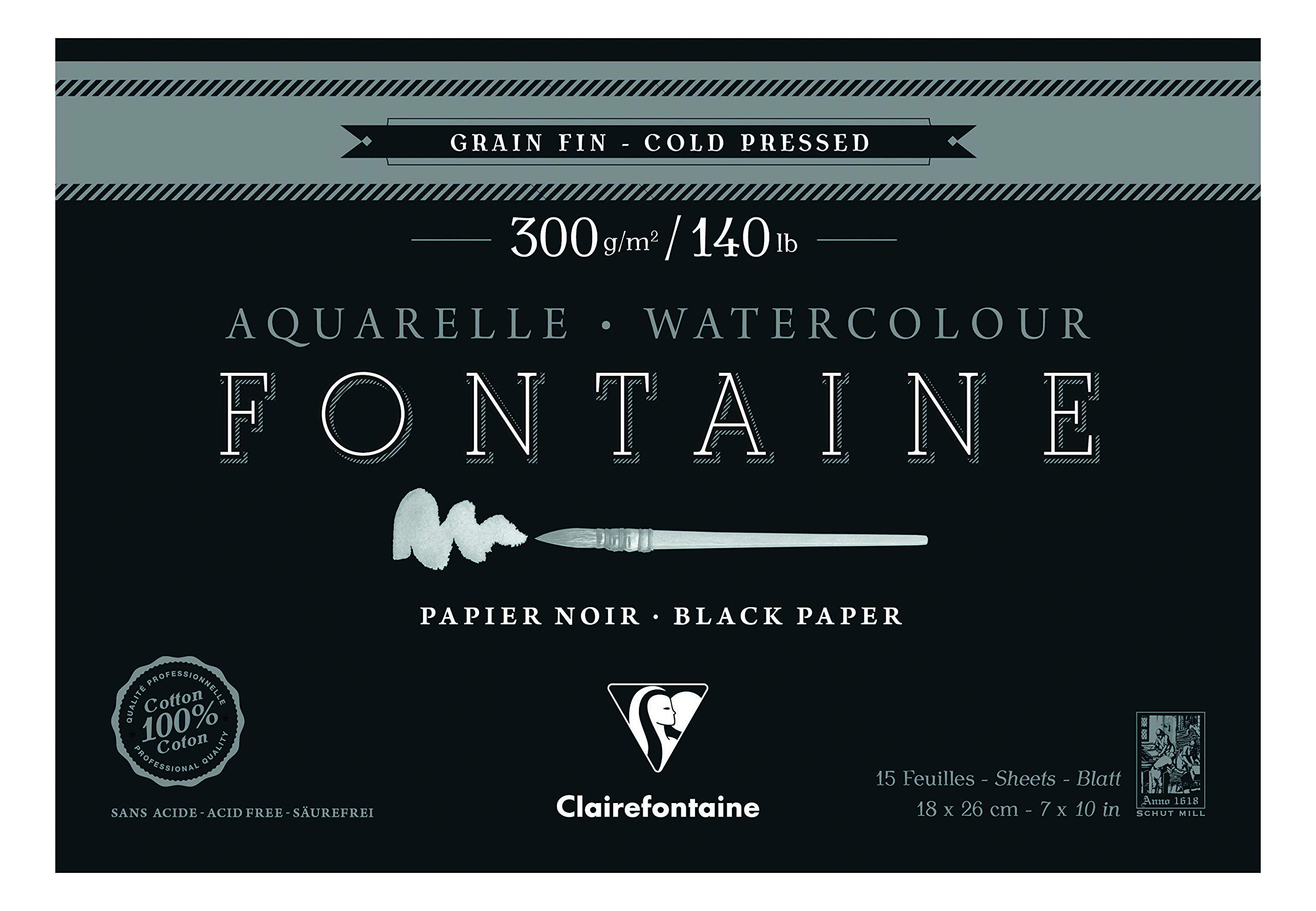 clairefontaine-painton-975302c-bloc-aquarelle-noir-18x26-cm-300g image 1