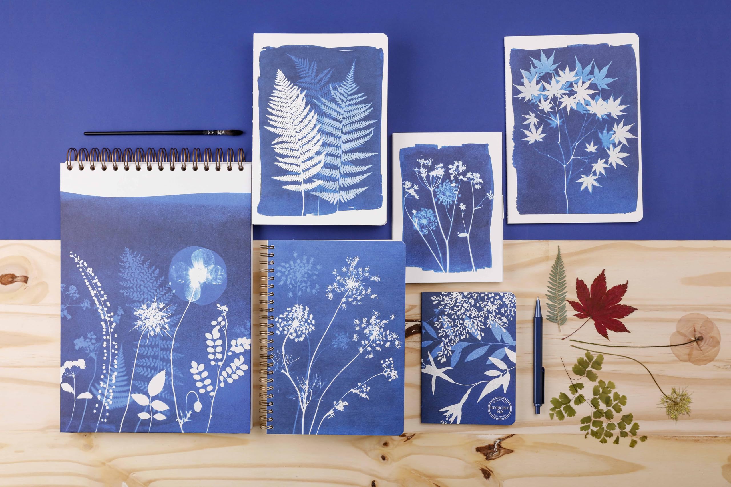 clairefontaine-cyanotype-carnet-cousu-a6-lign-floral-64-pages image 8