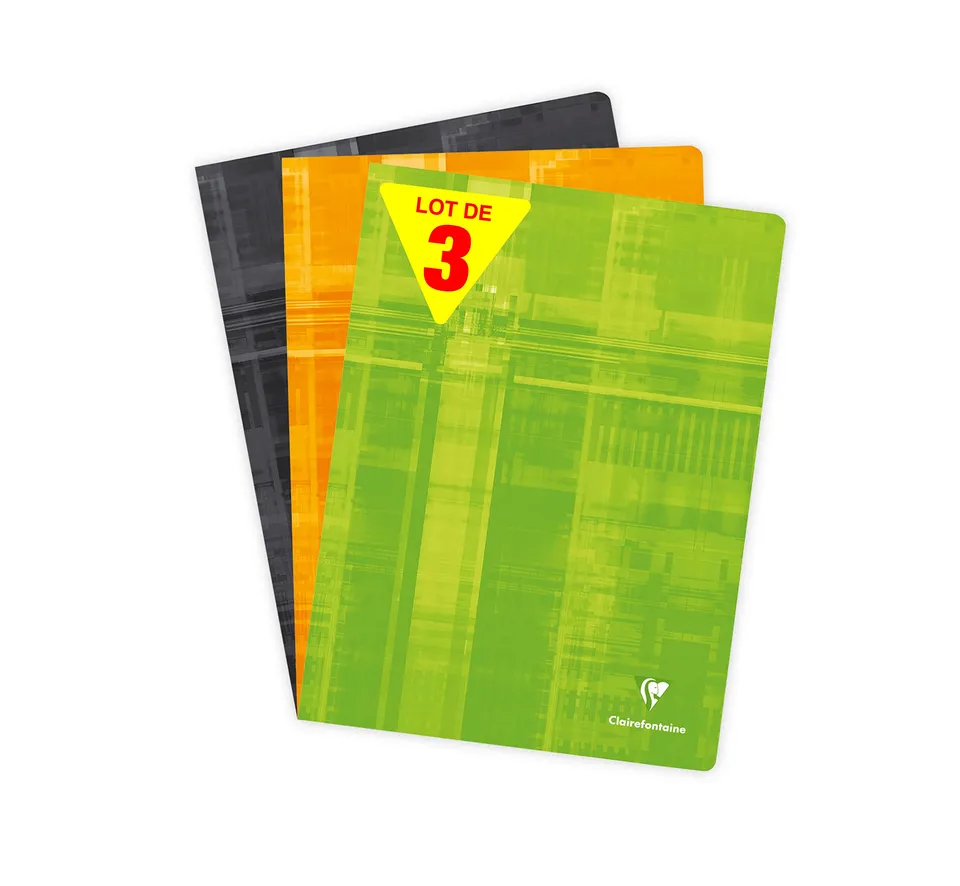 clairefontaine-1951-cahier-24x32-lot-de-3-petits-carreaux-90g image 1