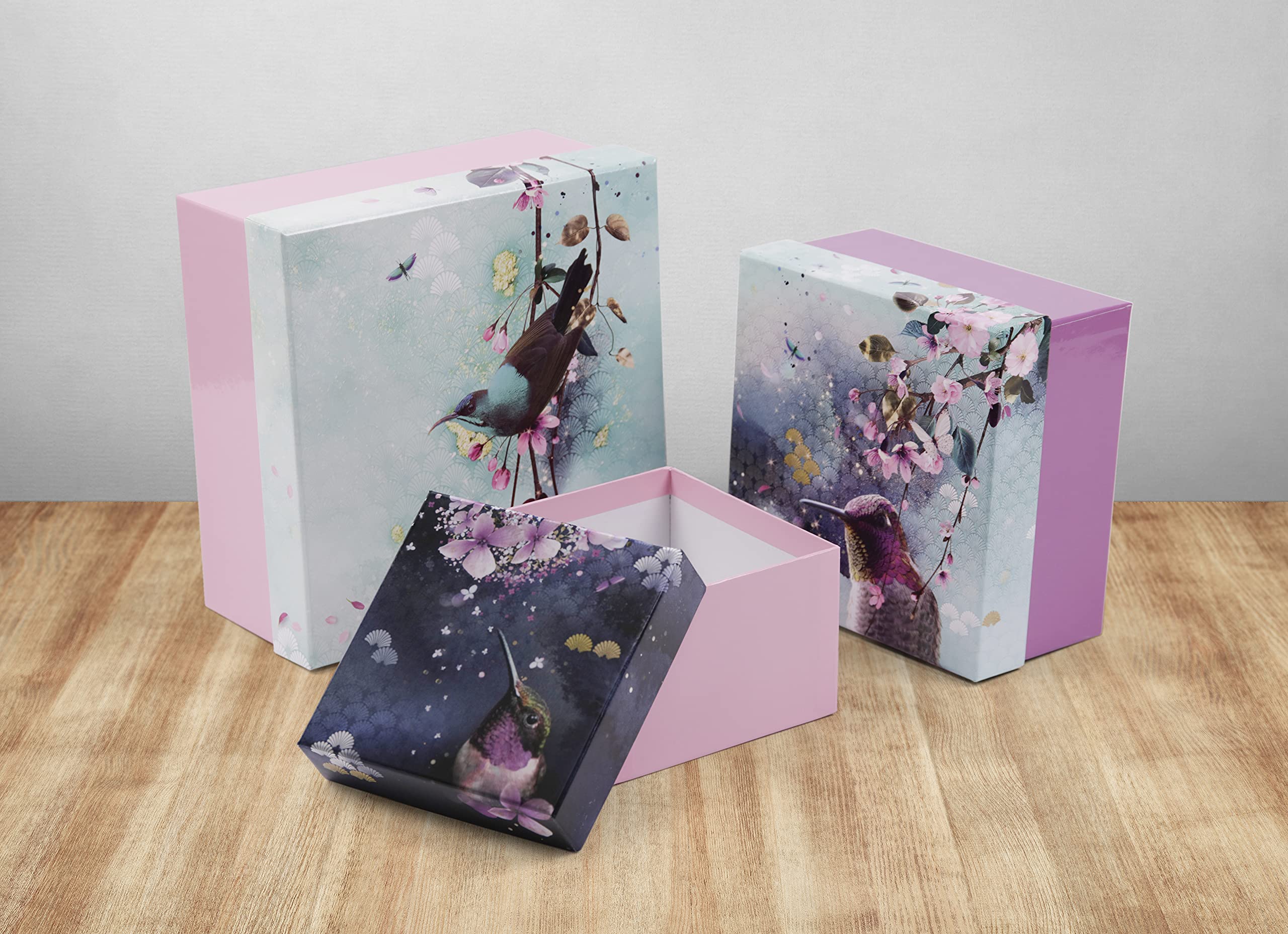 clairefontaine-sakura-dream-lot-3-bo-tes-rangement-floral-carr image 8