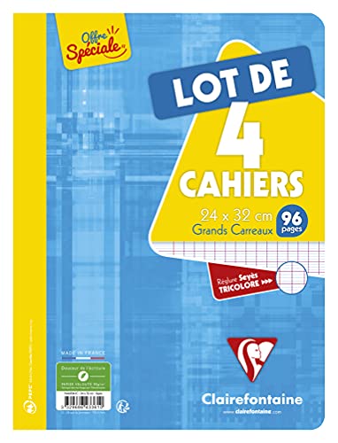 clairefontaine-cahiers-agraf-s-24x32-96p-grands-carreaux-lot-4 image 5