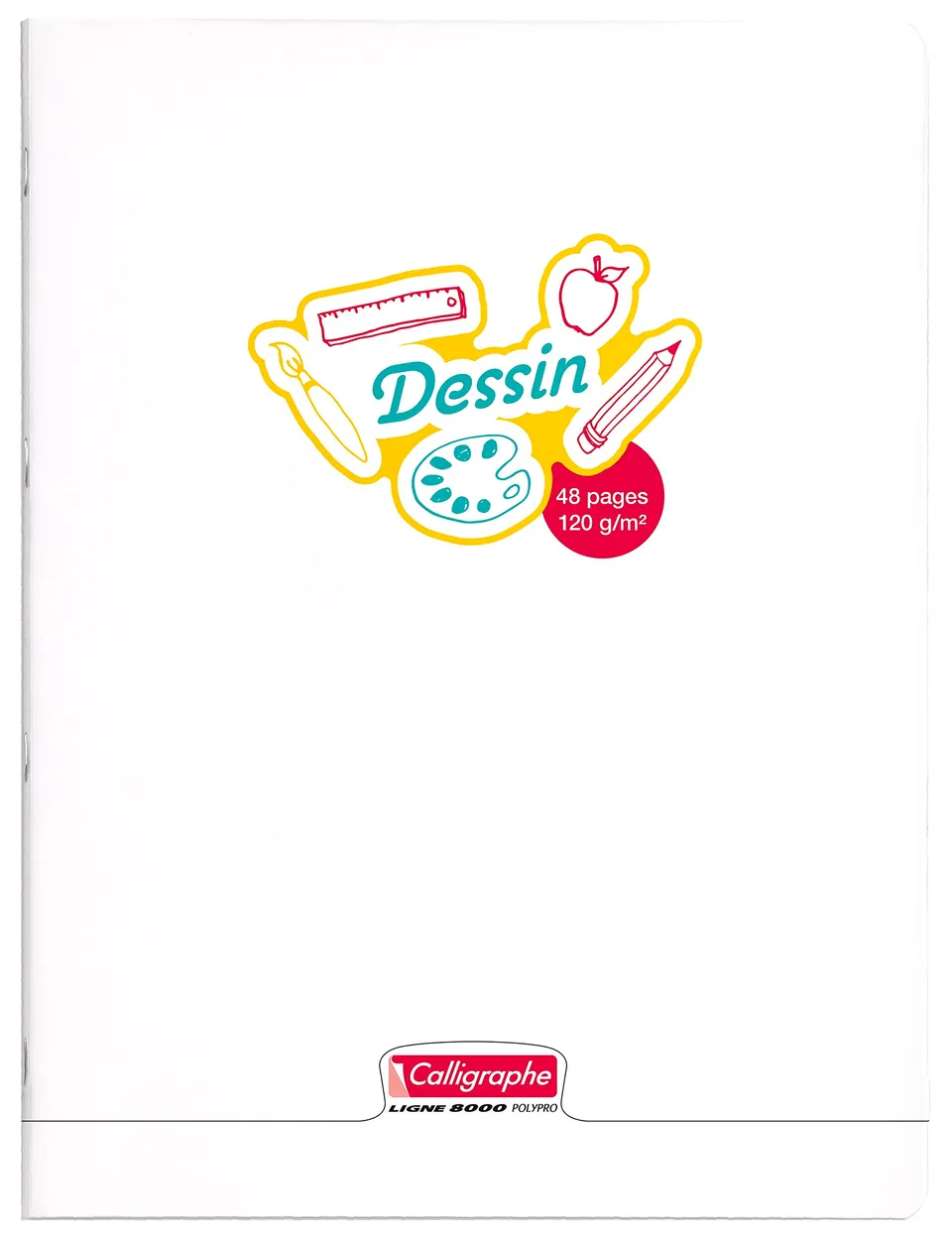 calligraphe-cahier-dessin-24x32-48p-pages-blanches-polypro image 1