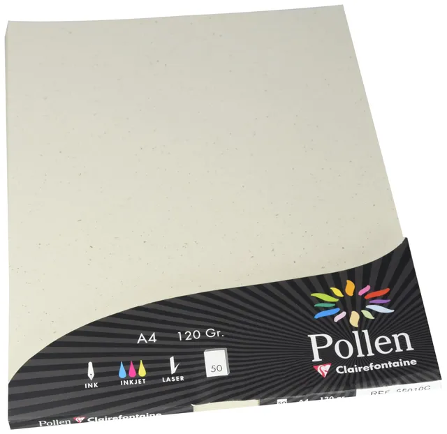 clairefontaine-pollen-55010c-papier-a4-120g-natura-50-feuilles image 1