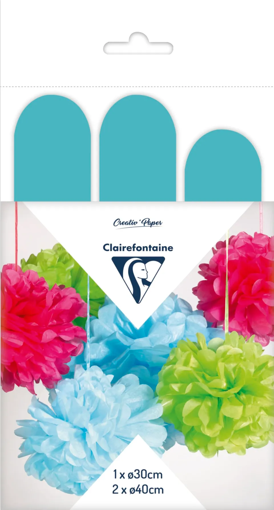 clairefontaine-tulip-395427c-pompons-soie-bleu-ciel-lot-3 image 1