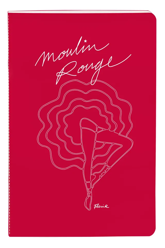 clairefontaine-moulin-rouge-carnet-cousu-11x17-cm-lign-64-pages image 1