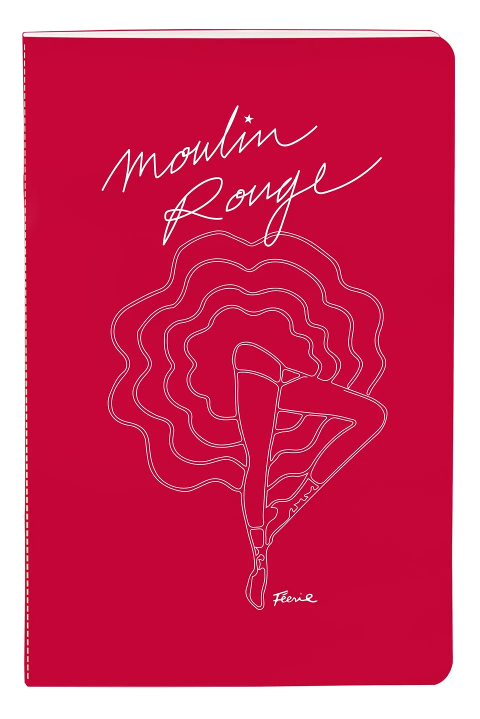clairefontaine-moulin-rouge-carnet-cousu-11x17-cm-lign-64-pages image 1