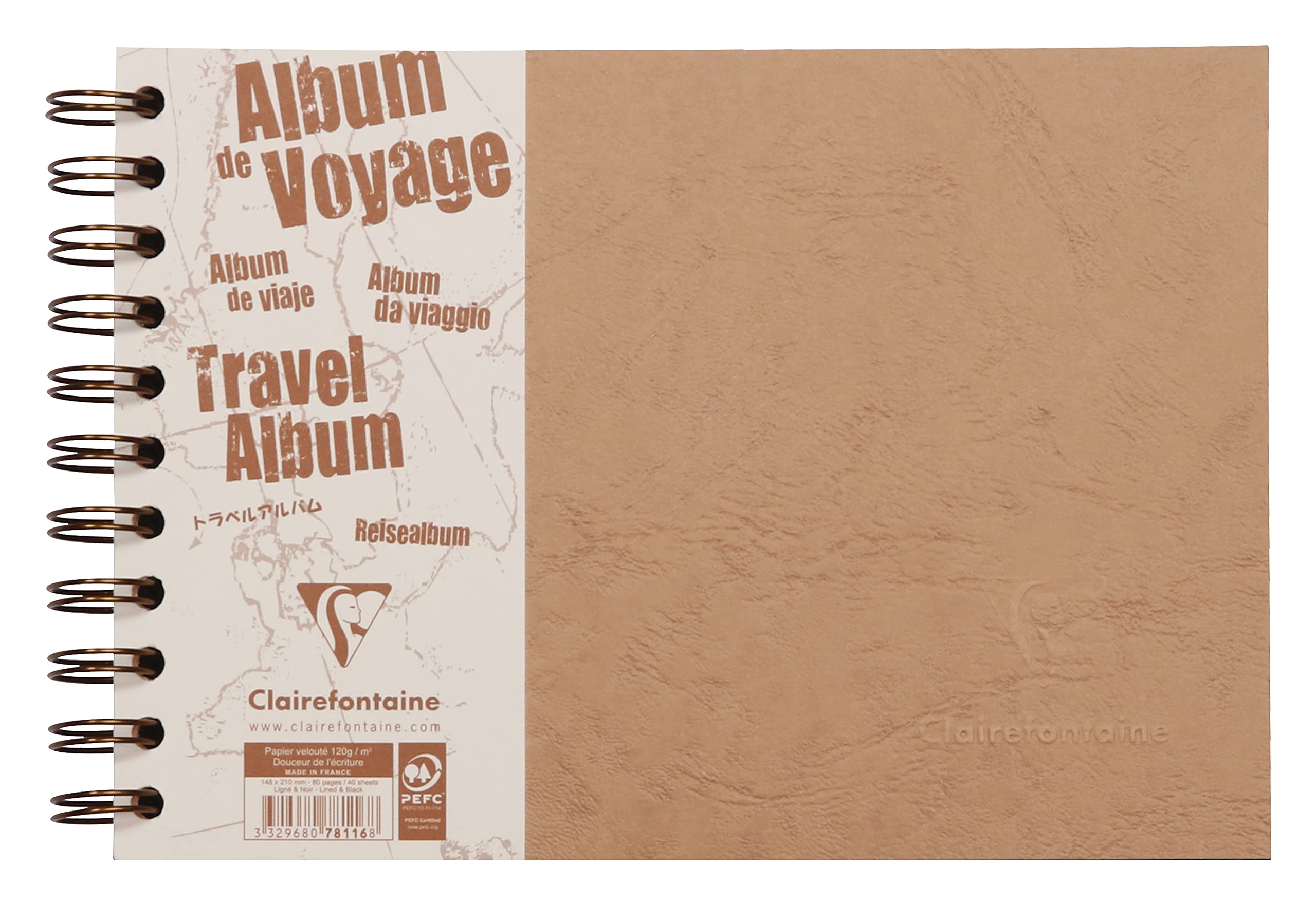 clairefontaine-nomaddict-album-voyage-a5-tabac-lign-80p image 1