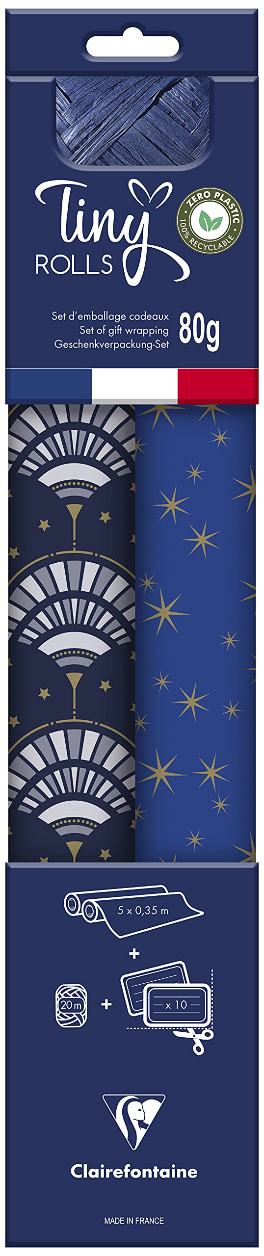 clairefontaine-tiny-rolls-kit-papier-cadeau-kraft-rouge-2x5m image 8