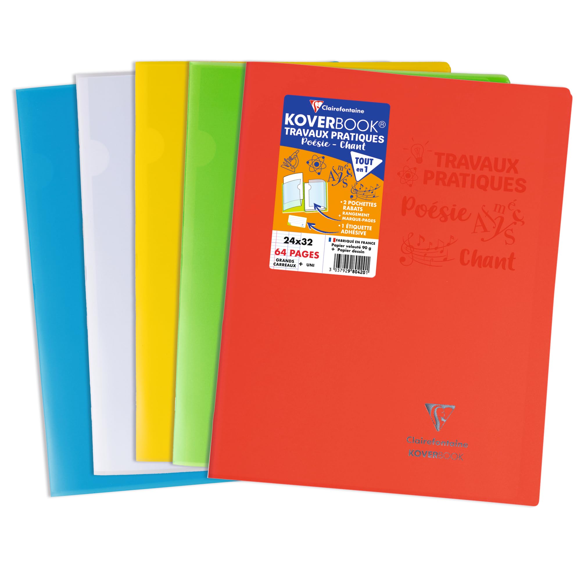 clairefontaine-koverbook-cahier-tp-24x32-64p-grands-carreaux image 1