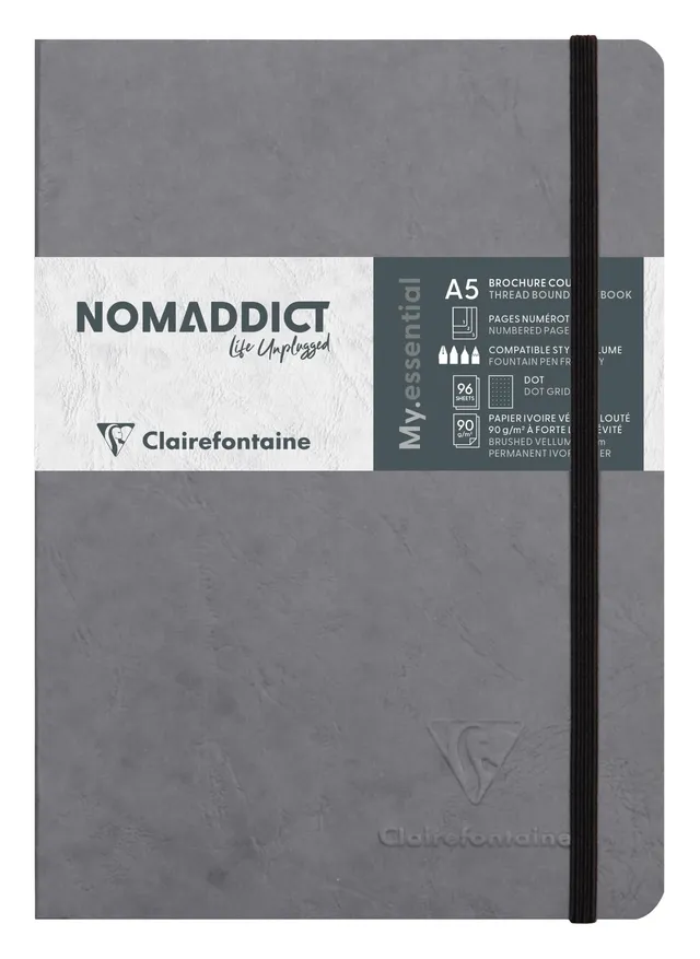 clairefontaine-age-bag-793435c-carnet-gris-a5-dot-90g image 1