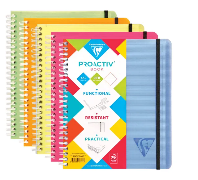 clairefontaine-linicolor-cahier-trieur-spirale-a5-lign image 1