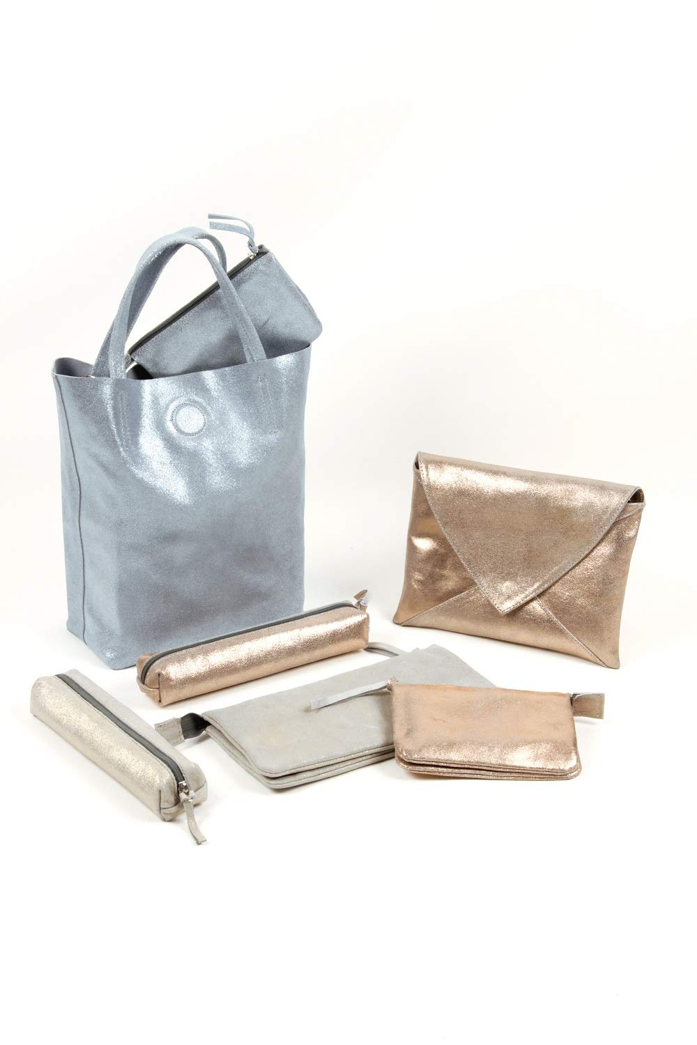 clairefontaine-age-bag-pochette-cuir-agneau-23x32-cm-or image 3