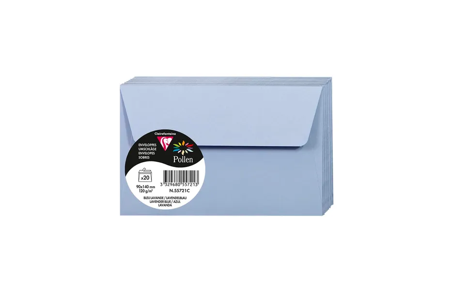 clairefontaine-pollen-55721c-enveloppes-9x14-bleu-lavande-x20-120g image 1